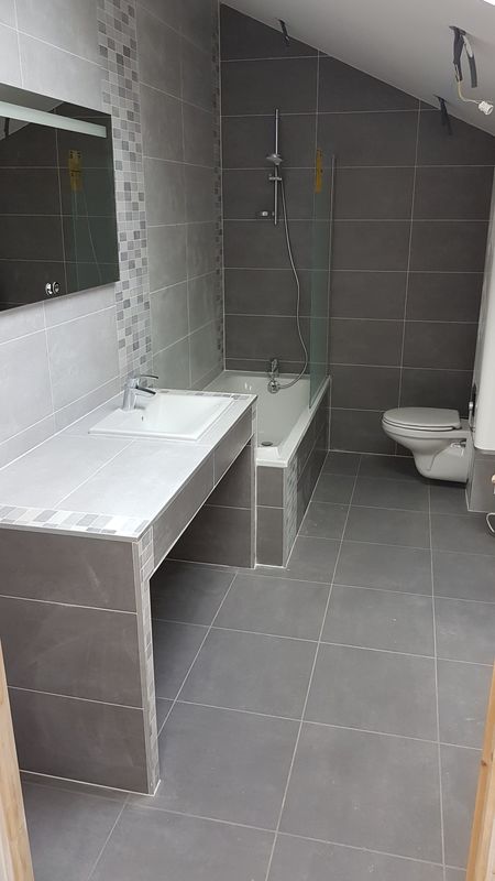 rénovation salle de bain avec baignoire et WC